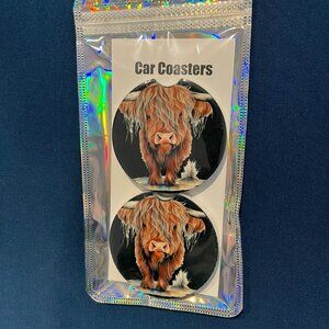 Highland Cow Car Coaster